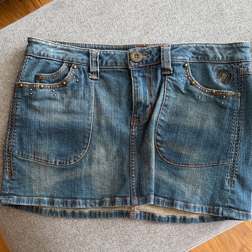 Harley-Davidson Blue Denim Mini Skirt